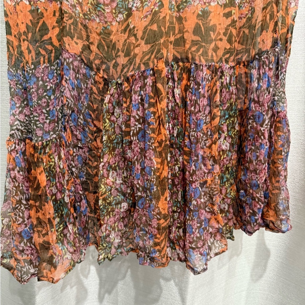 Sundance Boho Floral Mesh Sheer Maxi Dress Women's Size Large - Picture 4 of 8